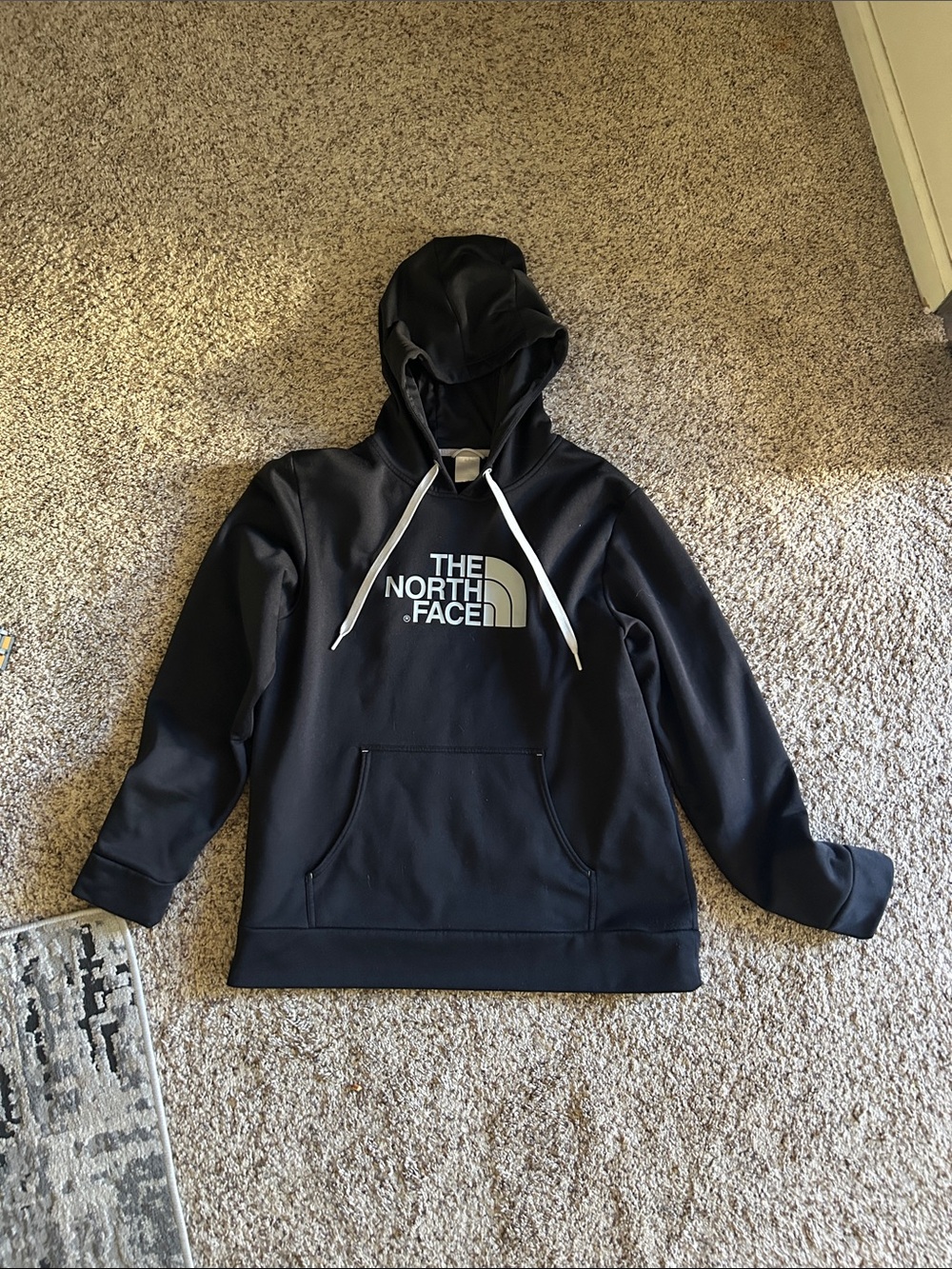 The North Face Men’s Black Zip-Up Hoodie with White Logo